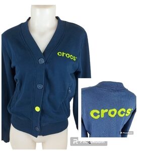 CROCS blue cardigan sweater size Small Y2K